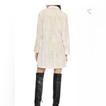 BCBG Maxazria Crushed Velvet Robe Wrap Dress long sleeve v neck almond pink L Photo 1