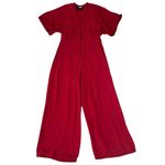 Reformation Women’s Swiss Red Short Sleeve V-Neck Wide Leg Jumpsuit Size 10 Photo 1