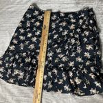 Topshop  Black Floral Ruffled Viscose A-Line Women's Skirt Size 10 EUC Preppy Photo 4