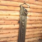 Mac Duggal  26537 Womens Draped One Shoulder Grecian Metallic Gown Dress Photo 8