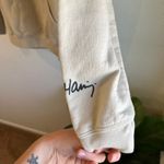 Keith Haring Graphic Multi Colored Print Hooded Pullover Sweatshirt Size Medium Tan Photo 3