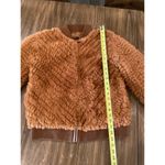 Love Token  Faux Fur copper brown Bomber zip light soft fuzzy Jacket M Photo 6