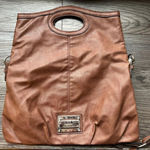 ‎Nicole Miller Foldover Crossbody Bag Cognac Brown Brown Photo 4