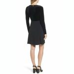 Michael Kors New! Women's Velvet-Top Twist-Front Black Dress Long Sleeve Small Photo 1