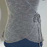 Anthropologie  Caution to the wind Faux Wrap Striped Top Photo 3