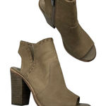 Vince Camuto Tan Leather Peep Toe Ankle Boots Womens 7.5 Booties Fall Boho Photo 0