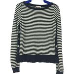 Anthropologie Rosie Neira Womens Sweater Size XS Shallop Blue Striped Buttons Photo 0