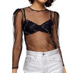 Topshop NWT Crystal Embellished Sheer Top Photo 0