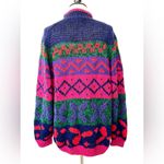 Vintage 80’s sweater bold color cotton ramie Studio Michelle Stuart hand knit Size L Photo 1