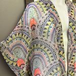 Steve Madden Steven Madden Sheer Geometric Open Kimono or Coverup w/ Neon Colors- OS (plus) Photo 2
