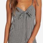 Billabong Black and Whit Gingham Tie Front Dress Photo 0