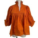 Never A Wallflower High Neck Top Purple Windowpane Cotton Orange Size XS Photo 0