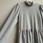 Rebecca Taylor Gray High Neck Casual Long Sleeve Mini Dress Size XL Fit & Flare Photo 3