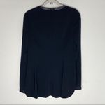 Ralph Lauren  Black Label Blouse Top Shirt Lambskin Leather Trim Zip Back Size 6 Photo 3