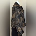 Ruby Rd  Black Gold Light Jacket Patch Pattern.Metal Buttons Front Pockets.Sz 14 Photo 6