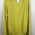Free People NEW Gossamer Sweater in Chartreuse Womens Large Alpaca Wool Blend Photo 0