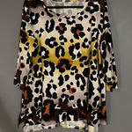 Honeyme  Leopard Print Autumn Long Sleeve Tunic Top  Size Small NWOT Photo 0