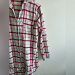 Boll & Branch Women’s Red White Flannel Night Shirt Organic Cotton Size Small Photo 2