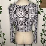 Windsor  Snake Skin Print Longsleeve Crop Top Photo 1