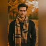 Burberry NWT  Check 100% Cashmere Scarf Tan Beetroot Photo 1