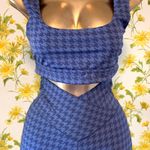 Aerie NWT Offline Houndstooth Sport Bra In Blue Size L Photo 2