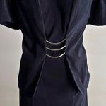 Vintage 90’s black Layered one piece career chic midi dress sophisticated Size 12 Photo 0