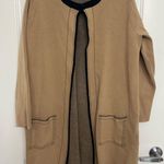Nine West  Camel Open Front Knit Cardigan Coat Women’s Large Photo 0
