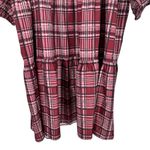 Bloomchic Plaid Tie Neck Ruffle Layered Hem Dress size 18/20 Russet Size 2X Red Photo 7