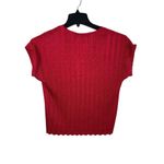 VTG Lana Lee Canada Red Crinkled Texture Cap Sleeve Baby Doll Tee M NWT Size M Photo 1