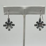 Silver Snowflake Dangle Earrings Marcasite Winter Holiday Jewelry Gift Photo 4