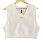 H&M NWT Divided V-Neck Cropped Sweater Vest Women's Size Small White Photo 0