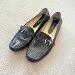Vaneli Brown Snakeskin Embossed Leather Moccasin Driving Loafers Buckle Size 9 Photo 0