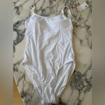 Quince NWT  Italian Cami RIBBED One-Piece Swimsuit – White, Sz M Sold out online Photo 8