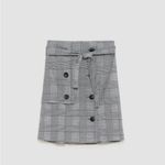 ZARA Black and Gray Plaid Mini Skirt Photo 5