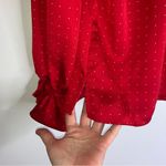 J.Crew  Xs Red Polka‎ Dot Drapey tie-neck ruffle top in microdot CPM12 Photo 5