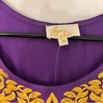 Layers Z Clothing Purple & Yellow Stitched Top Size M Photo 2
