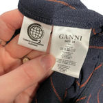 Ganni Clark Bell Sleeve Blouse Navy Blue Red Pinstripe Size 34 / US 2 Photo 6