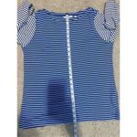 Vineyard Vines  Striped T-Shirt Long Sleeve Boat Neck Blue &‎ White Casual Top Photo 6