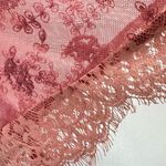 Gimmicks by BKE Sheer Mauve Mixed Lace Bell Sleeve Top w Eyelash Fringe Small Photo 8