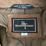 Early 2000's Brown Tan Orange Paisley Patchwork Suede Leather Blazer Jacket L Size L Photo 5