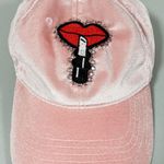 Handmade Pink Pastel Velvet Lips Lipstick Patch Studded Baseball Cap Trucker Hat💄💋 Photo 0