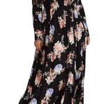 Torrid Black blue & orange Floral Smocked bell sleeve Maxi Dress wedding guest Photo 1