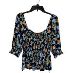 Draper James Women's Top Poplin Cropped Smocked Floral Stretch Square Neck Small Photo 9