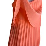 Jackie Jon‎ Women Mini Shift Dress 6 Bright Orange Pleated Cruisewear Resort Photo 8