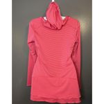 Calvin Klein  Performance Shirt Womens Small Pink Stripe Quick Dry Ruched Hood Photo 4