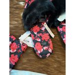 Victoria's Secret NEW  Slippers Floral Red Black L 9/10 Slipper Shoes sandals #61 Photo 3