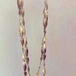 Vintage necklace Tortolani Links Brushed Gold tone long infinity Strand chain Photo 4
