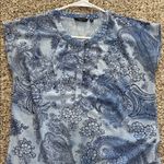 Park avenue Blue Floral Paisley Blouse Photo 2