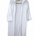 J. McLaughlin XS White Button Down Shirtdress Midi Dress tunic Cover-up Linen Photo 1