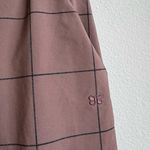 ALBION FIT Albion Audrey Mid Rise Wide Leg Pants Brown Windowpane Women's Size Medium Photo 2